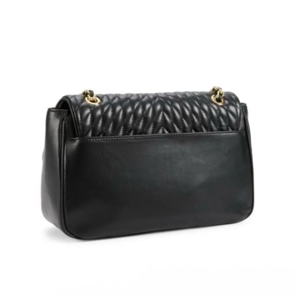 Karl Lagerfeld Black Quilted Chain Shoulder Bag - Picture 3 of 10